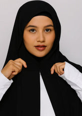 Instant Magnetic Hijab - Hijab + Cap + Magnets-Black