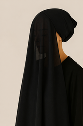 Instant Hijab with Stitched Cap - BLACK