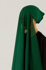 Instant Hijab with Stitched Cap - DARK GREEN