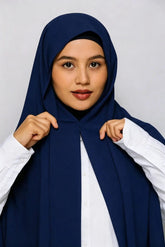 Instant Magnetic Hijab - Hijab + Cap + Magnets-Navy Blue