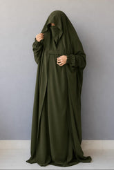 Saudi Jilbab - Olive Green Color
