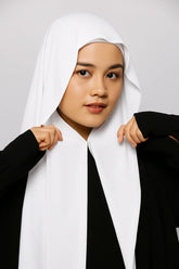 Instant Magnetic Hijab - Hijab + Cap + Magnets-White