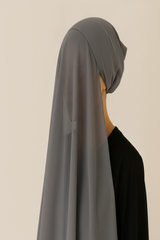Instant Hijab with Stitched Cap - GREY