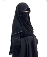 Parda-e-Khass Hijab Niqab Butterfly Chiffon Silk Jetblack Parizara Exclusive