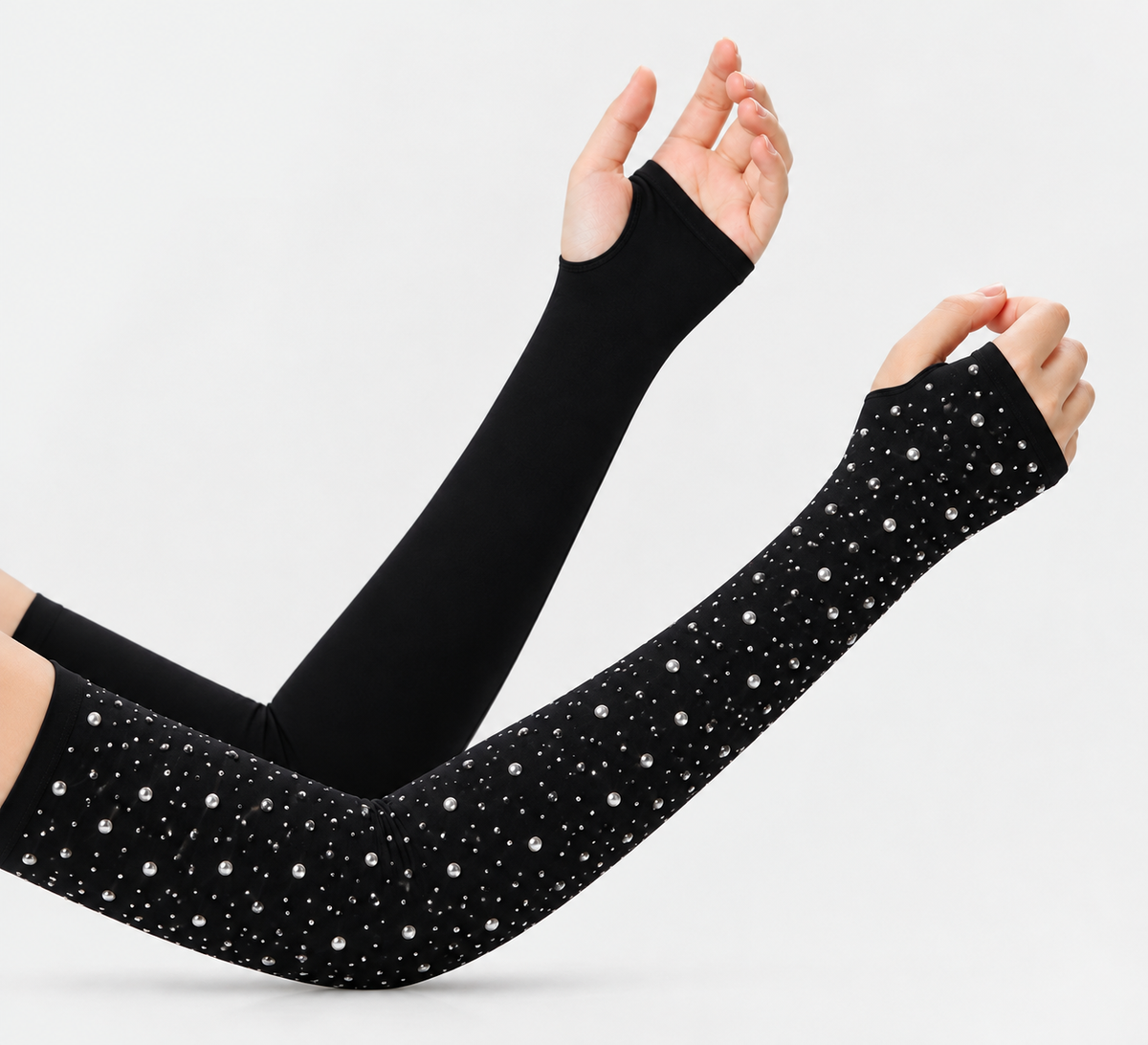 Fancy Stone Arm Sleeves-Black