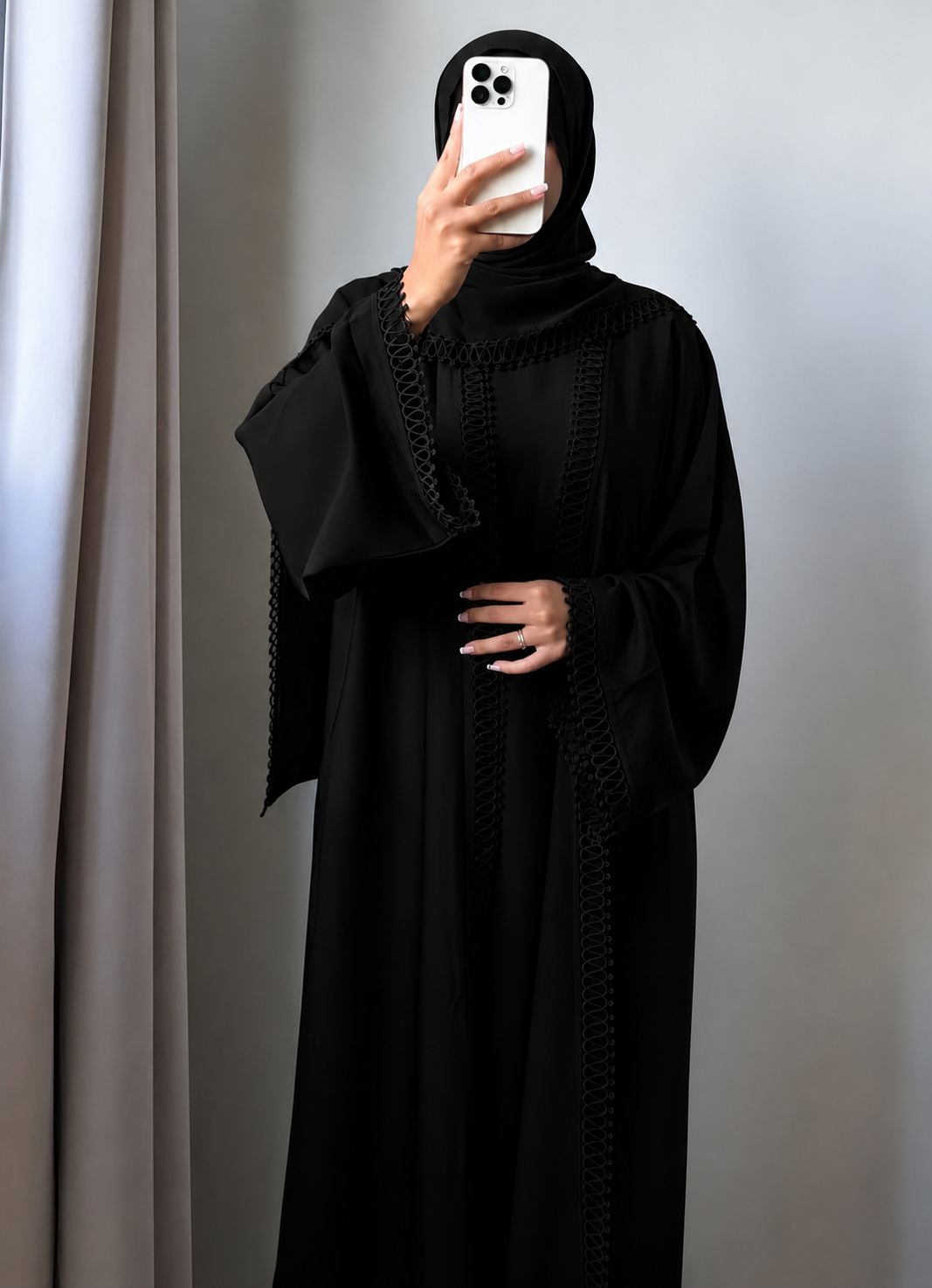 Premium Lace Abaya + Matching Stoler