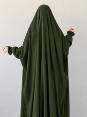 Saudi Jilbab - Olive Green Color