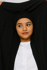 Instant Magnetic Hijab - Hijab + Cap + Magnets-Black