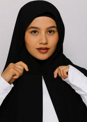 Instant Magnetic Hijab - Hijab + Cap + Magnets-Black