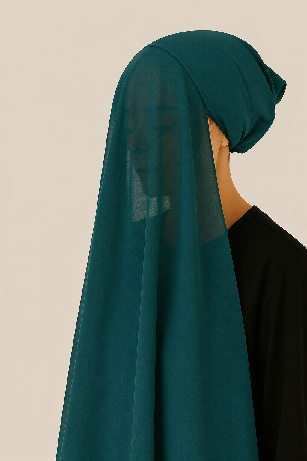 Instant Hijab with Stitched Cap - BLACK
