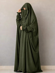Saudi Jilbab - Olive Green Color